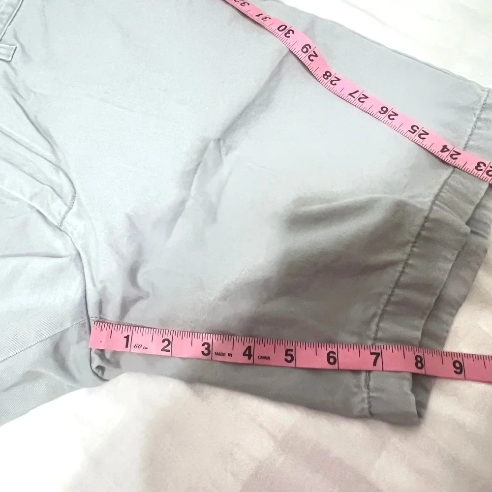 Nautica Deck Shorts Mens Light Grey Cotton Chino Shorts 32W Nautical Preppy